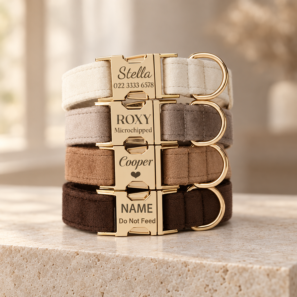 Personalized Dog Collar with Plush